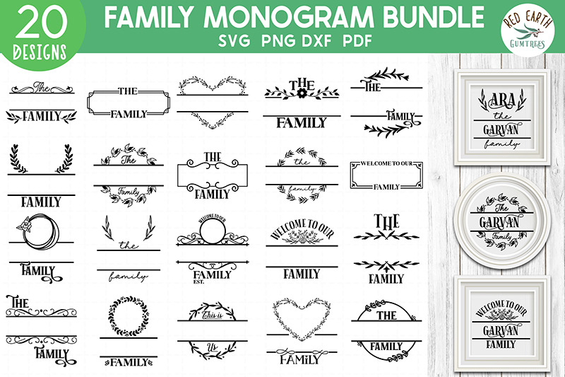 family-name-monogram-bundle-svg-family-name-sign-making-svg-bundle