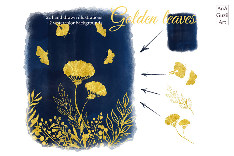 golden-leaves-clipart-gold-line-clipart