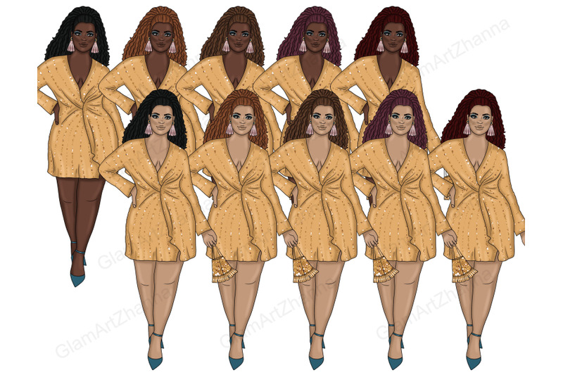 happy-new-year-gold-girls-clipart