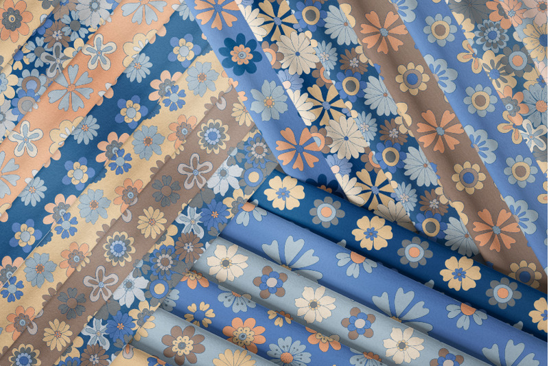 trendy-retro-floral-seamless-patterns