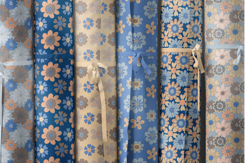 trendy-retro-floral-seamless-patterns