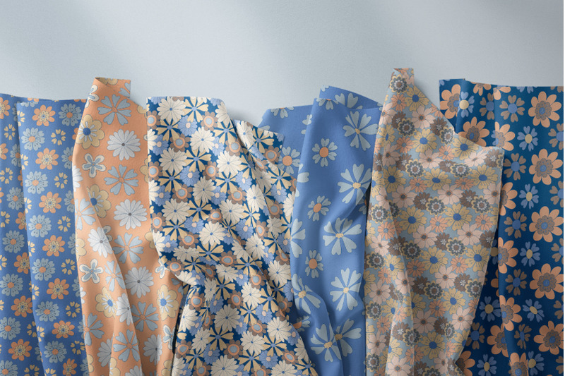 trendy-retro-floral-seamless-patterns