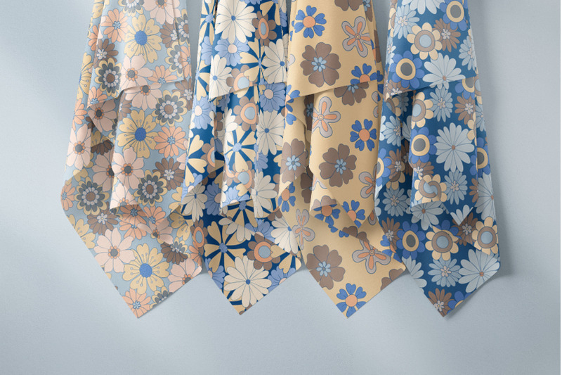trendy-retro-floral-seamless-patterns