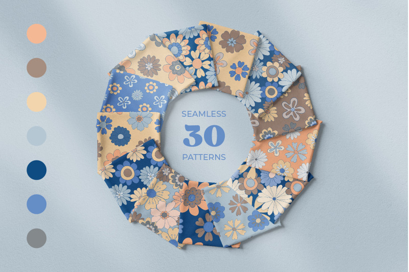 trendy-retro-floral-seamless-patterns