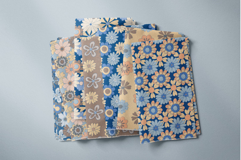 trendy-retro-floral-seamless-patterns
