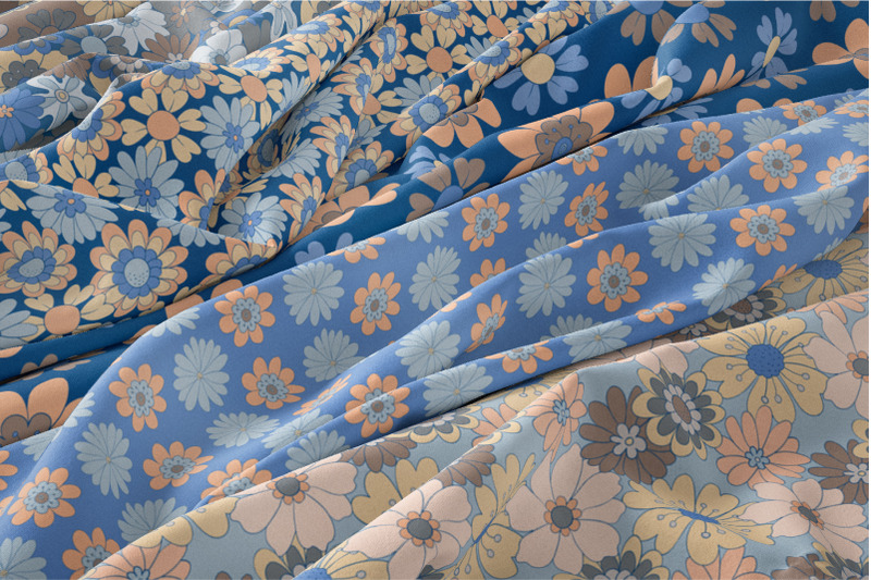 trendy-retro-floral-seamless-patterns