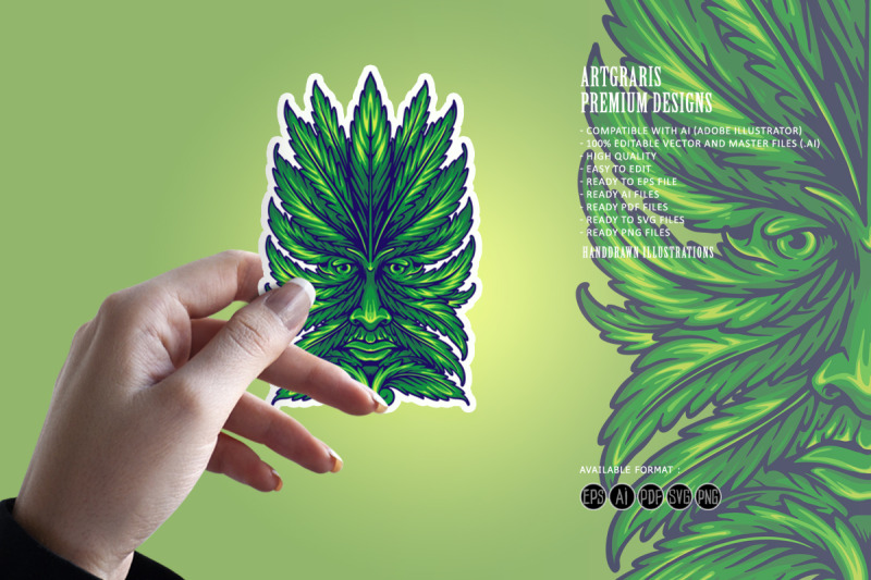 weed-leaf-green-man-face-illustration