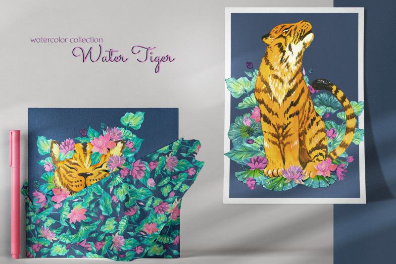 water-tiger-hand-painted-watercolor