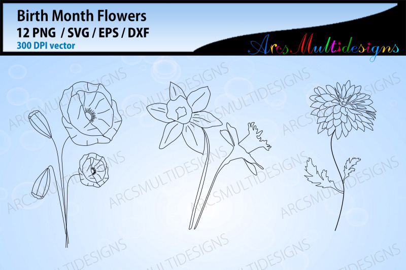 birth-month-floral-svg-bundle