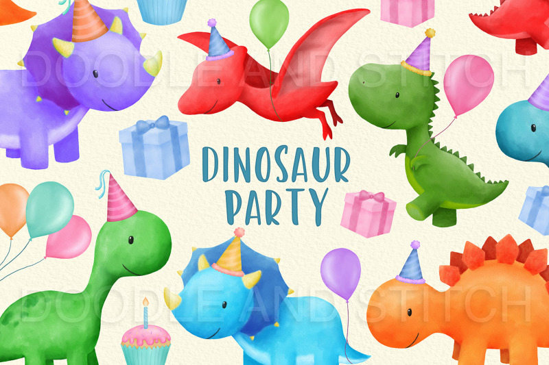 dinosaur-party-watercolor-clipart