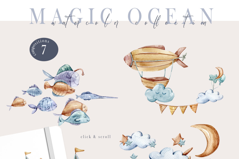 watercolor-cute-sea-animal-clipart-set-7-png-files