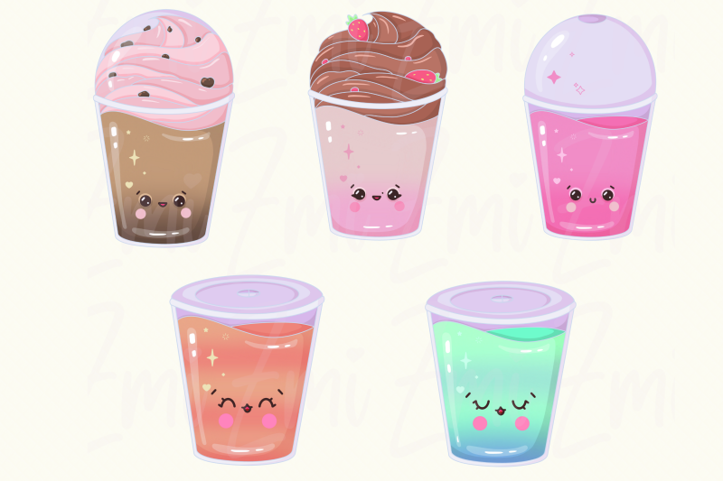 Kawaii Bubble tea clipart illustration By ZayamiArt | TheHungryJPEG