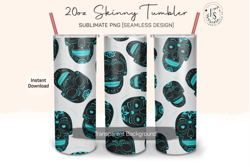 skull-neon-20oz-tumbler-sublimation-wraps