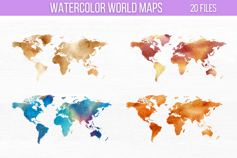 watercolor-world-maps