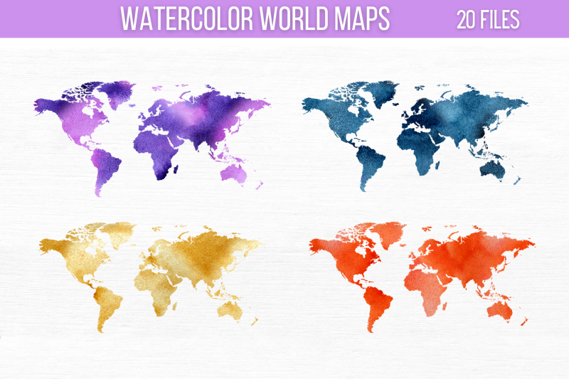 watercolor-world-maps