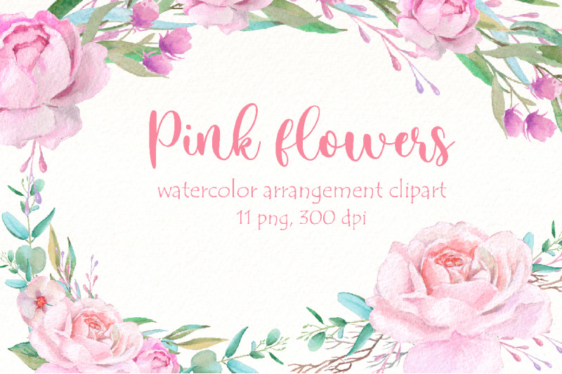 watercolor-roses-clipart-pink-flowers-bouquet-png-clip-art