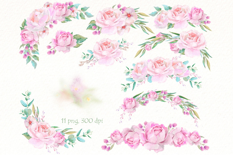 watercolor-roses-clipart-pink-flowers-bouquet-png-clip-art