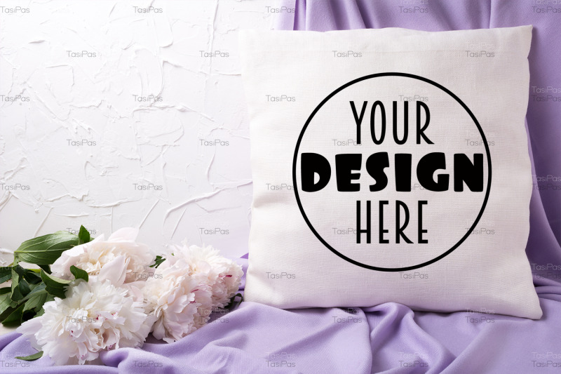 pillow-mockup-with-pink-peony-and-lilac-scarf