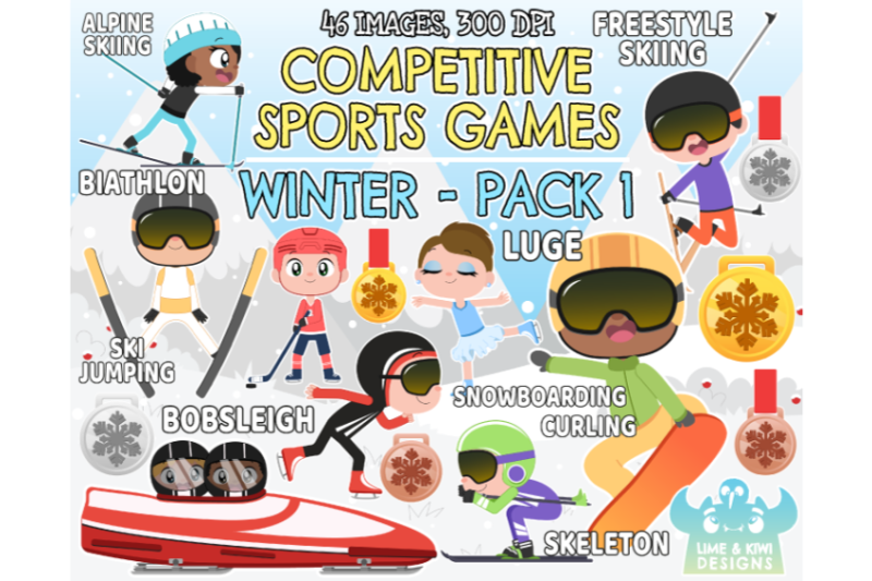 competitive-sports-games-winter-pack-1-clipart