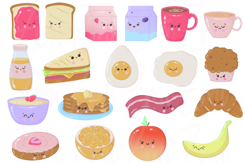kawaii-food-breakfast-illustrations-clipart