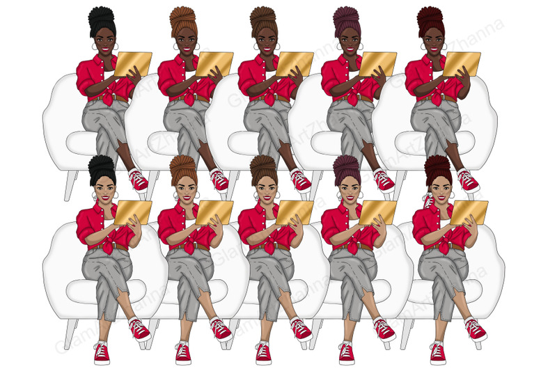 shopping-girls-clipart