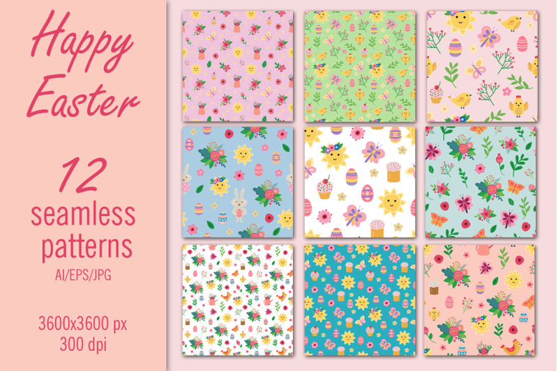 happy-easter-digital-paper-seamless-patterns