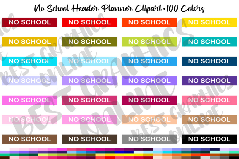 no-school-header-box-planner-stickers-clipart-set-sticker