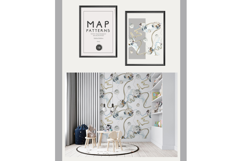 kids-patterns-nursery-map-road-house-digital-paper