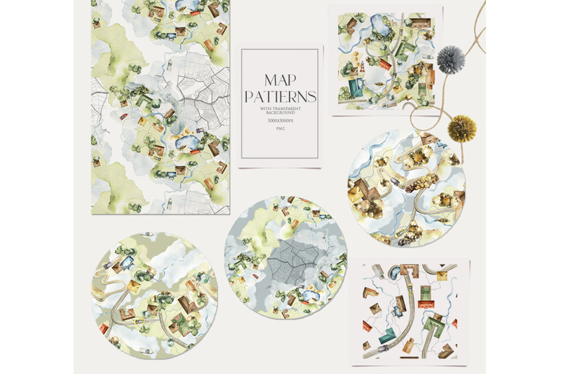 kids-patterns-nursery-map-road-house-digital-paper