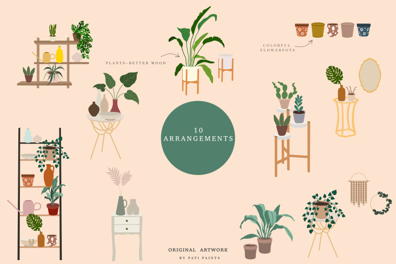 house-plants-clipart-seamless-patterns