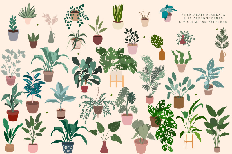 house-plants-clipart-seamless-patterns
