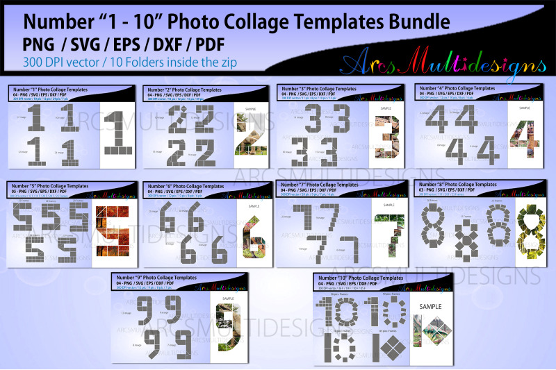 numbers-photo-collage-template