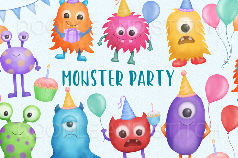 monster-party-watercolor-clipart