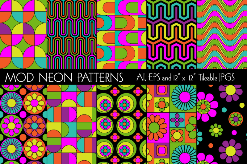 mod-neon-seamless-patterns