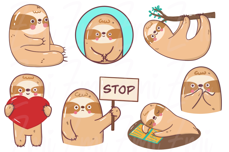 cute-sloth-clipart-illustration