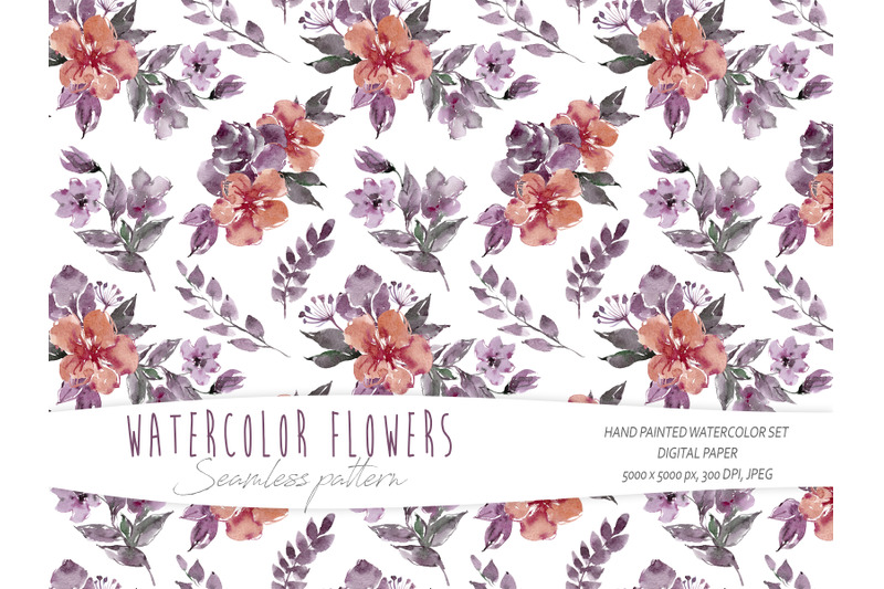 watercolor-simple-floral-seamless-patterns-white-background