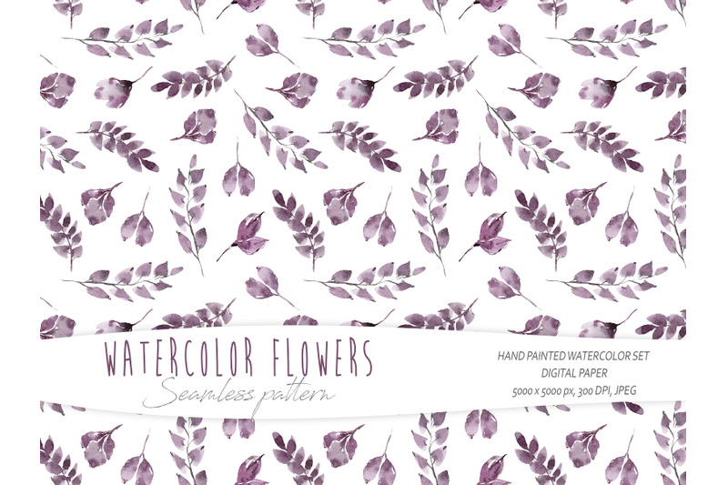 watercolor-simple-floral-seamless-patterns-white-background