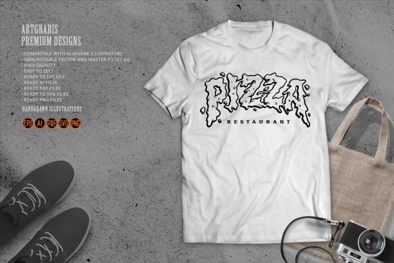 pizza-typeface-melted-for-logo-food-restaurant-monochrome