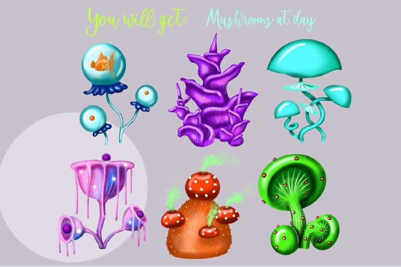 mushroom-clipart-magic-mushrooms-fantasy-mushrooms