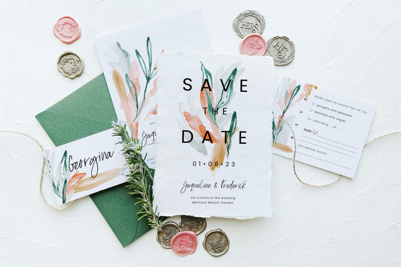 velvet-jade-amp-peach-foliage-wedding-suite