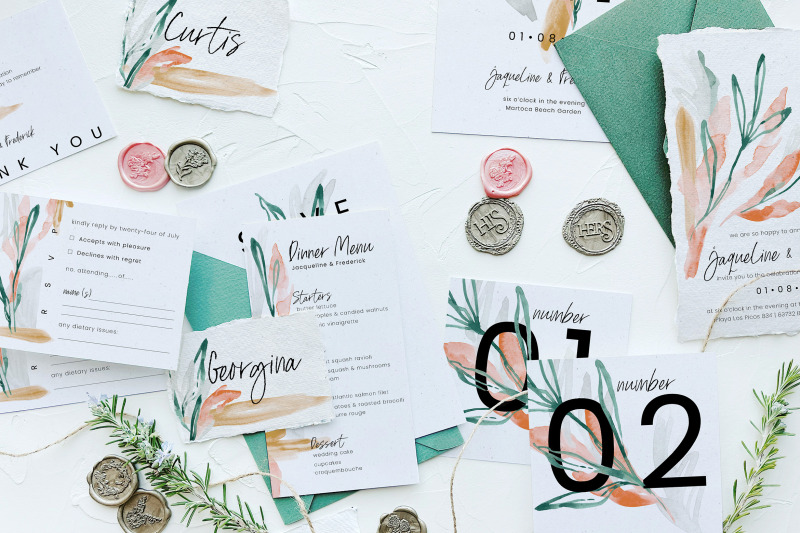 velvet-jade-amp-peach-foliage-wedding-suite