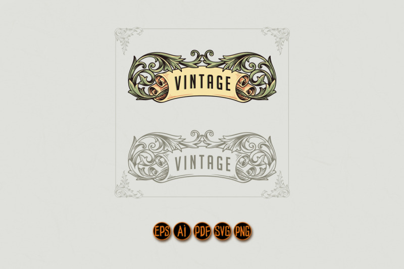 luxury-vintage-ornament-logo-design-illustration