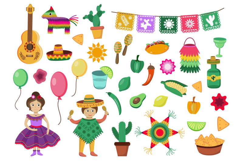 cinco-de-mayo-clipart-set-mexican-fiesta-separated-elements