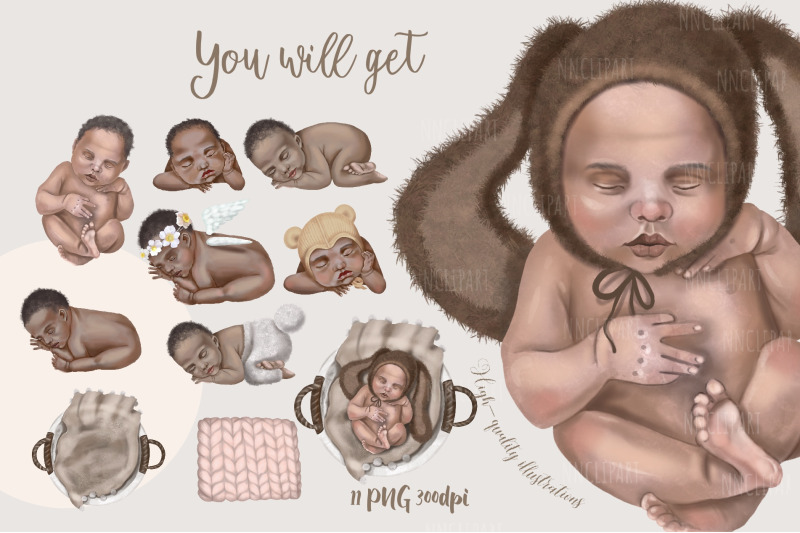 african-american-baby-newborn-illustration-baby-shower