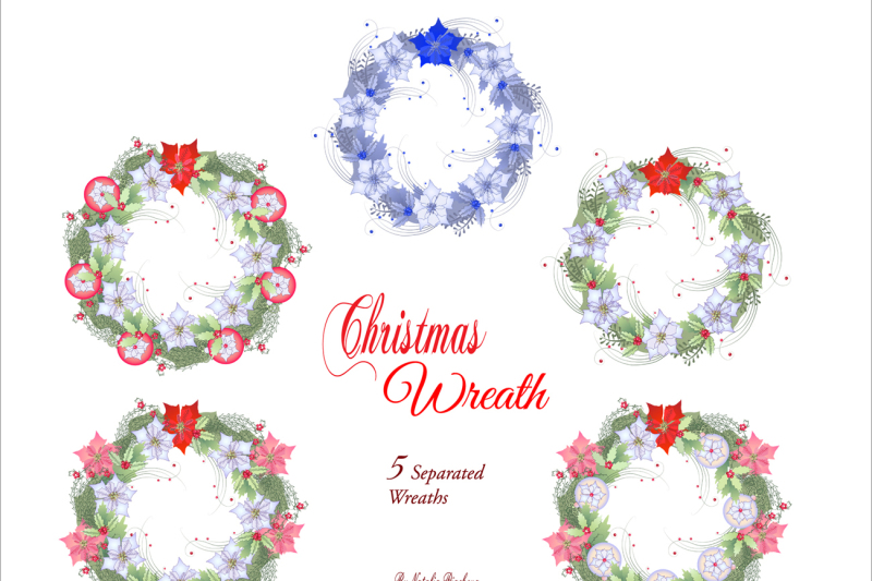 christmas-wreaths-with-poinsettia