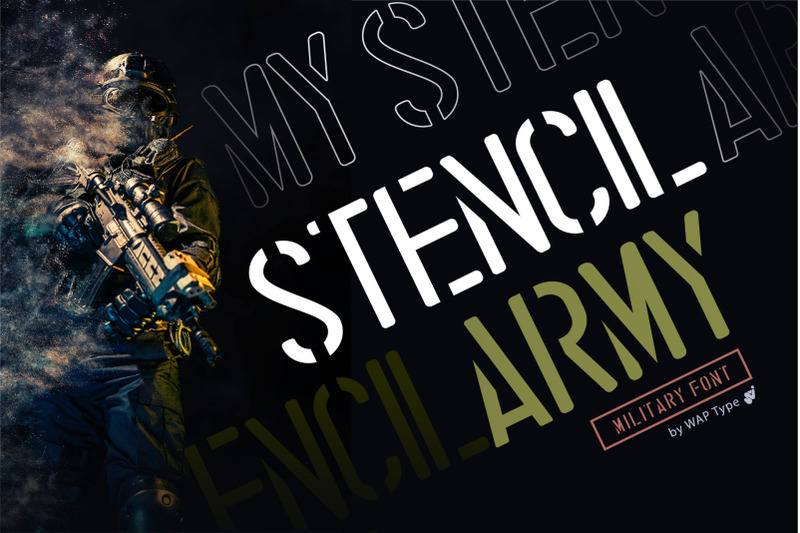 stencil-army-military-font