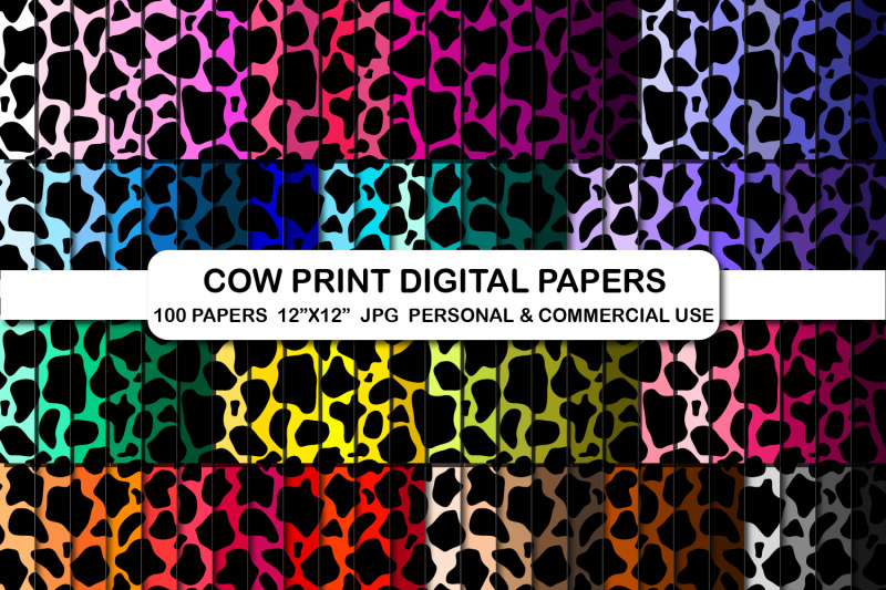 cow-animal-print-digital-papers-cow-print-pattern-paper-set