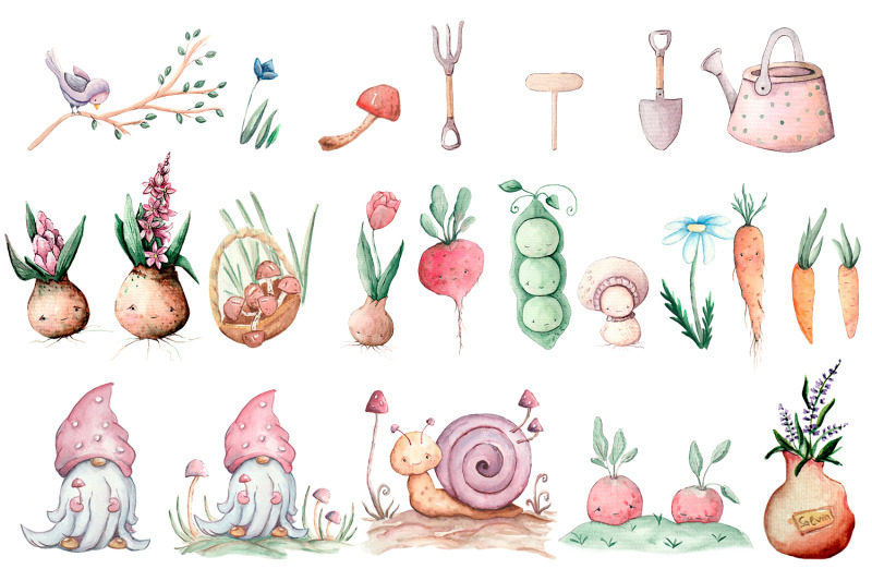 watercolor-spring-garden-clipart-spring-bulb-flowers