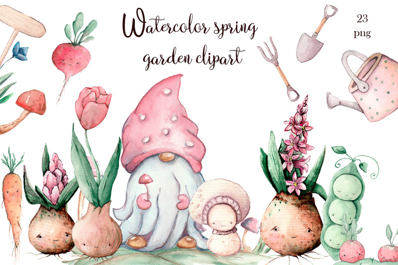 watercolor-spring-garden-clipart-spring-bulb-flowers