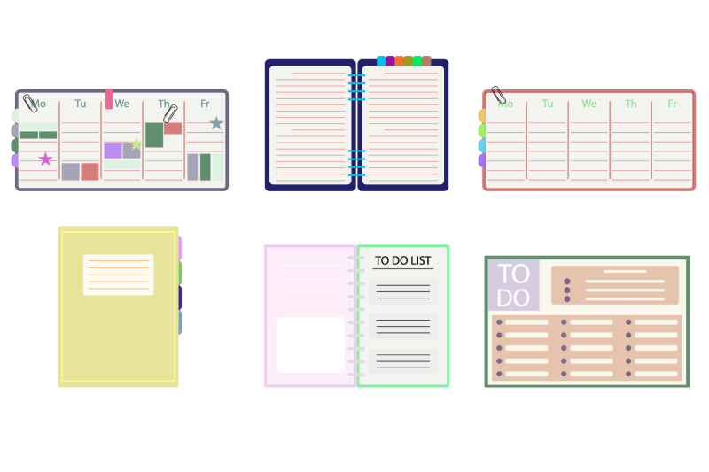 collection-of-planner-notepads-and-diary-for-notes